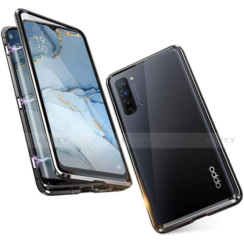 Custodia Lusso Alluminio Laterale Specchio 360 Gradi Cover M05 per Oppo F15