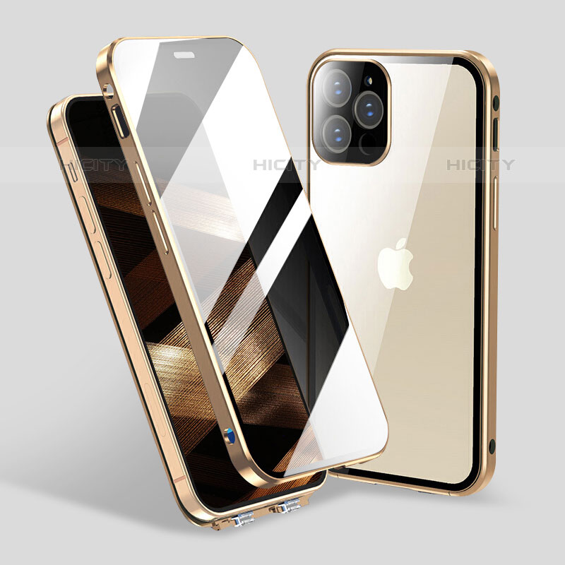 Custodia Lusso Alluminio Laterale Specchio 360 Gradi Cover M06 per Apple iPhone 16 Pro Max