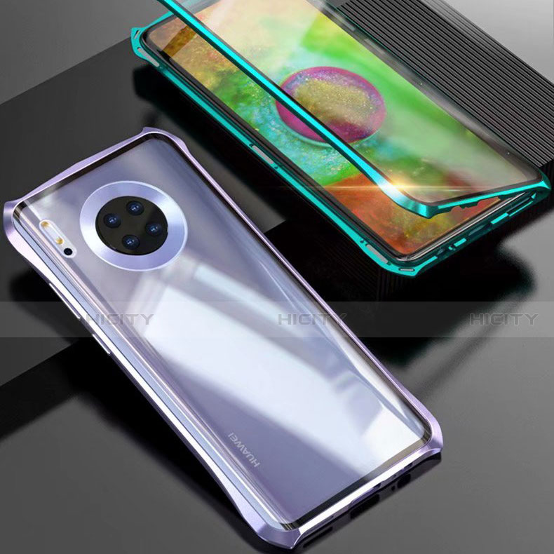 Custodia Lusso Alluminio Laterale Specchio 360 Gradi Cover M06 per Huawei Mate 30E Pro 5G