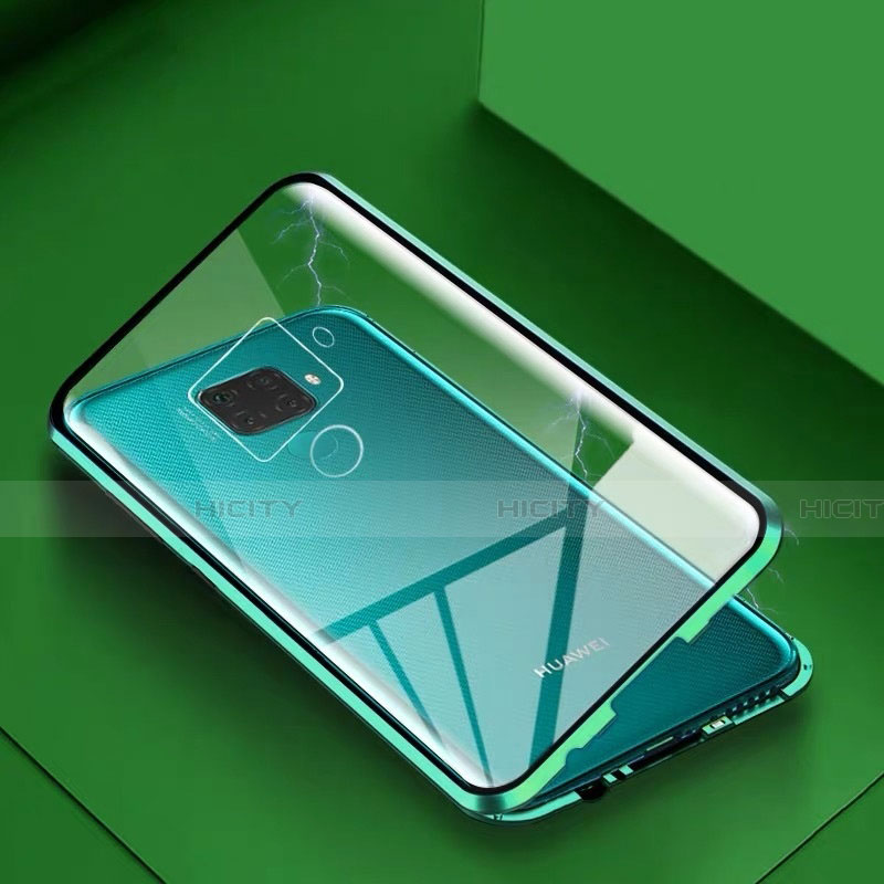 Custodia Lusso Alluminio Laterale Specchio 360 Gradi Cover M07 per Huawei Mate 30 Lite Verde