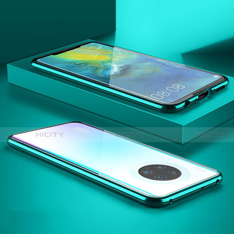 Custodia Lusso Alluminio Laterale Specchio 360 Gradi Cover M07 per Huawei Mate 30 Pro Verde