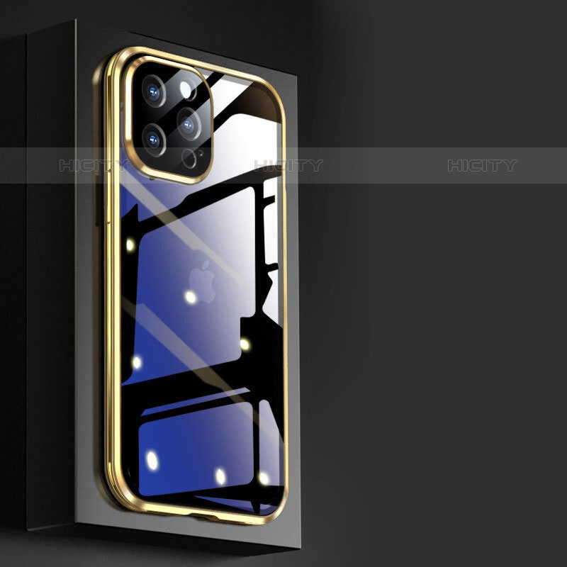 Custodia Lusso Alluminio Laterale Specchio 360 Gradi Cover M08 per Apple iPhone 15 Pro