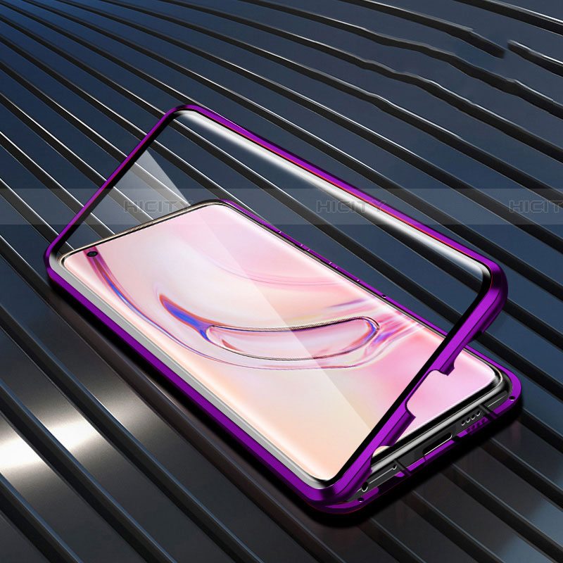 Custodia Lusso Alluminio Laterale Specchio 360 Gradi Cover M08 per Xiaomi Mi 10 Pro Viola