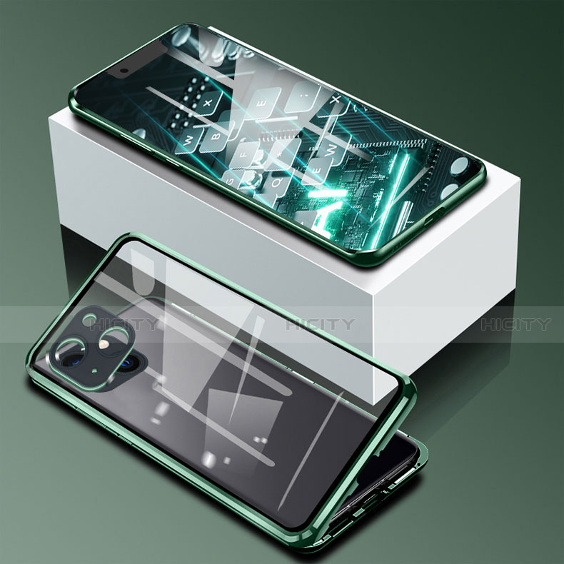 Custodia Lusso Alluminio Laterale Specchio 360 Gradi Cover M09 per Apple iPhone 14 Plus