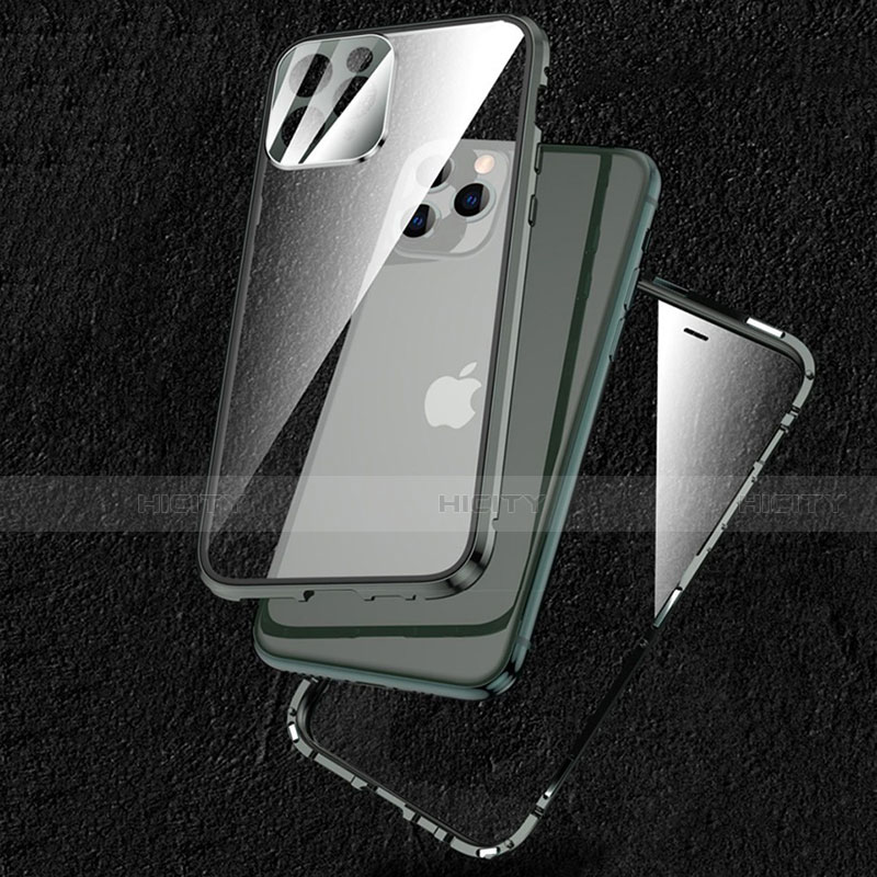 Custodia Lusso Alluminio Laterale Specchio 360 Gradi Cover M09 per Apple iPhone 15 Pro Max