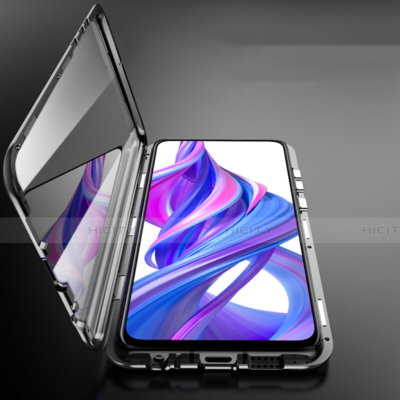 Custodia Lusso Alluminio Laterale Specchio 360 Gradi Cover M09 per Huawei Y9 Prime (2019)