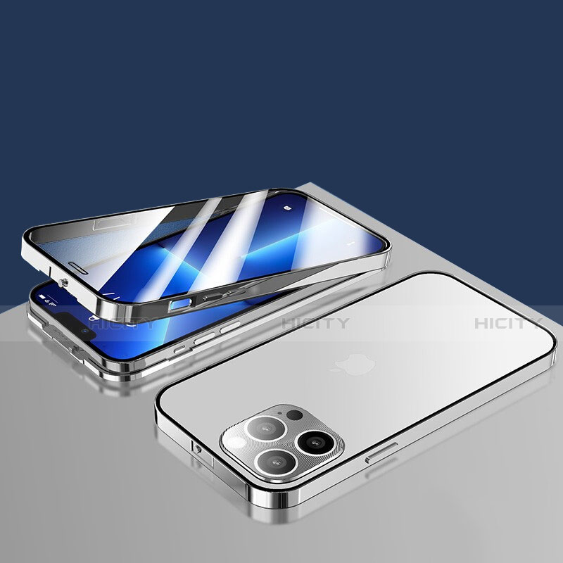 Custodia Lusso Alluminio Laterale Specchio 360 Gradi Cover M10 per Apple iPhone 13 Pro