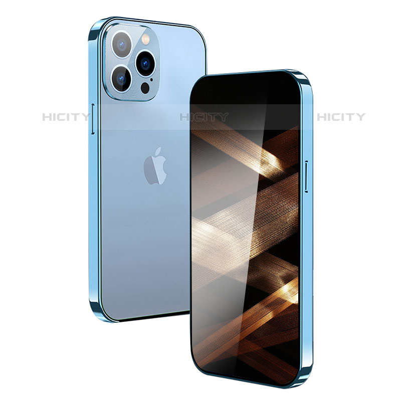 Custodia Lusso Alluminio Laterale Specchio 360 Gradi Cover M10 per Apple iPhone 15 Pro