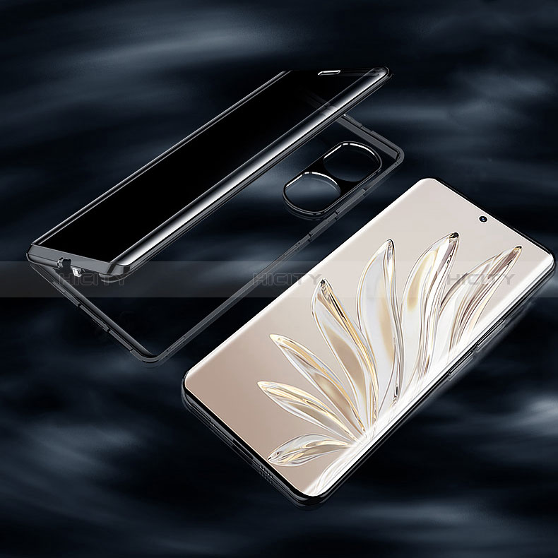 Custodia Lusso Alluminio Laterale Specchio 360 Gradi Cover P01 per Huawei Honor 70 Pro+ Plus 5G