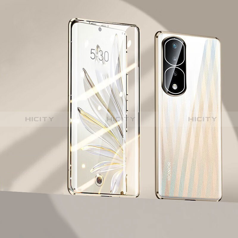 Custodia Lusso Alluminio Laterale Specchio 360 Gradi Cover P01 per Huawei Honor 80 Pro Flat 5G