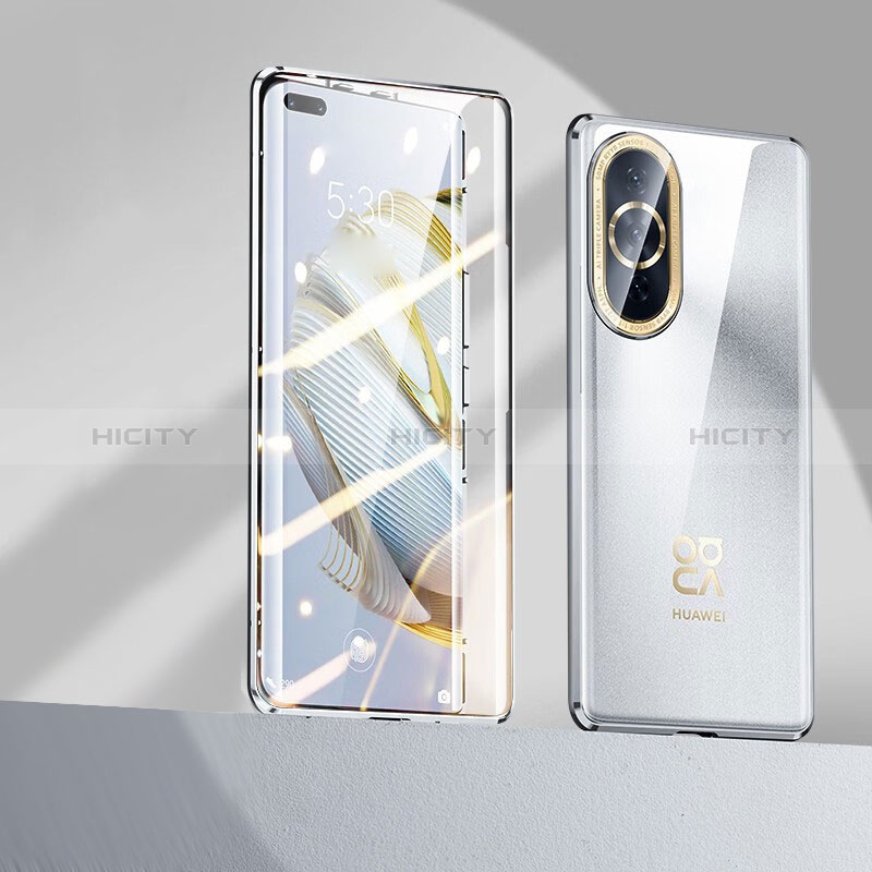 Custodia Lusso Alluminio Laterale Specchio 360 Gradi Cover P01 per Huawei Nova 10 Pro