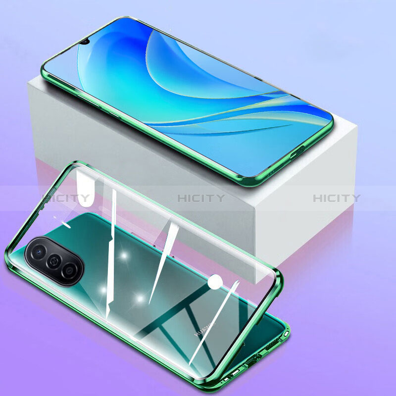 Custodia Lusso Alluminio Laterale Specchio 360 Gradi Cover P01 per Huawei Nova Y70