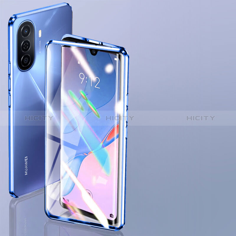 Custodia Lusso Alluminio Laterale Specchio 360 Gradi Cover P01 per Huawei Nova Y70