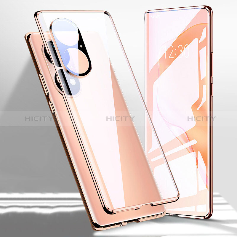 Custodia Lusso Alluminio Laterale Specchio 360 Gradi Cover P01 per Huawei P50e