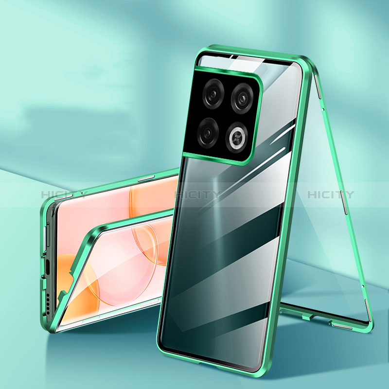 Custodia Lusso Alluminio Laterale Specchio 360 Gradi Cover P01 per OnePlus 10 Pro 5G