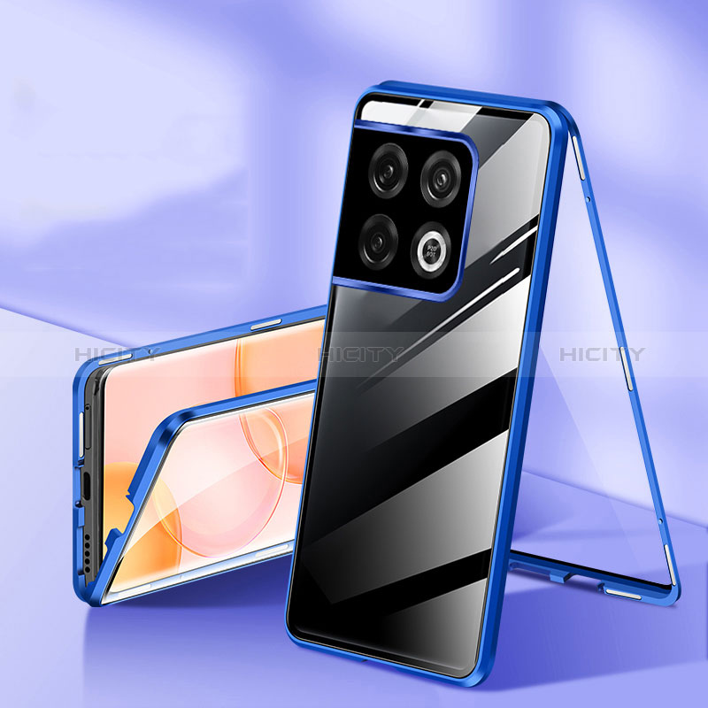 Custodia Lusso Alluminio Laterale Specchio 360 Gradi Cover P01 per OnePlus 10 Pro 5G