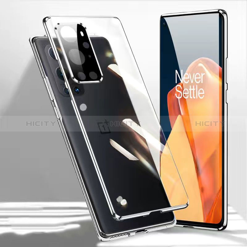 Custodia Lusso Alluminio Laterale Specchio 360 Gradi Cover P01 per OnePlus 9 Pro 5G