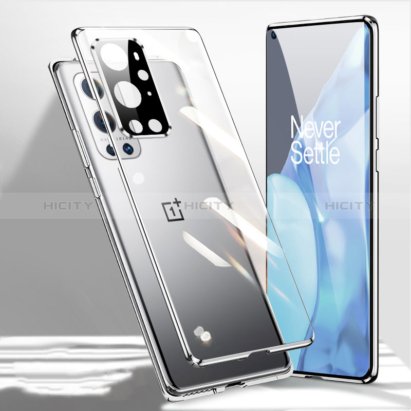 Custodia Lusso Alluminio Laterale Specchio 360 Gradi Cover P01 per OnePlus 9 Pro 5G