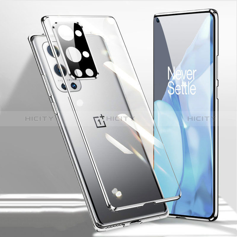 Custodia Lusso Alluminio Laterale Specchio 360 Gradi Cover P01 per OnePlus 9R 5G