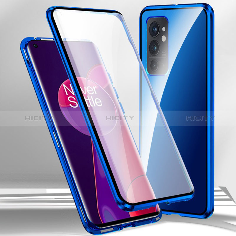 Custodia Lusso Alluminio Laterale Specchio 360 Gradi Cover P01 per OnePlus 9RT 5G