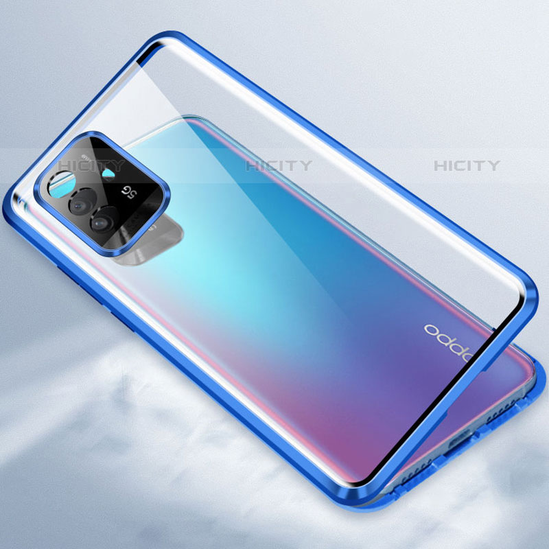 Custodia Lusso Alluminio Laterale Specchio 360 Gradi Cover P01 per Oppo Reno5 Z 5G