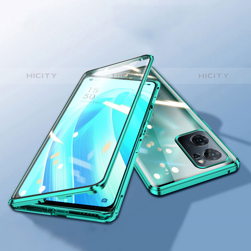 Custodia Lusso Alluminio Laterale Specchio 360 Gradi Cover P01 per Oppo Reno7 Pro 5G