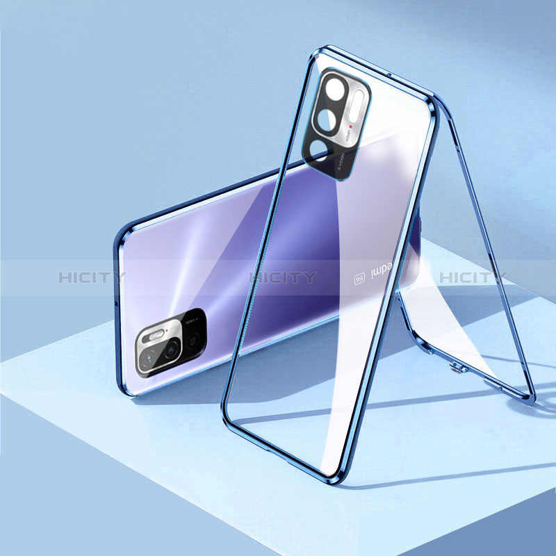 Custodia Lusso Alluminio Laterale Specchio 360 Gradi Cover P01 per Xiaomi POCO M3 Pro 5G