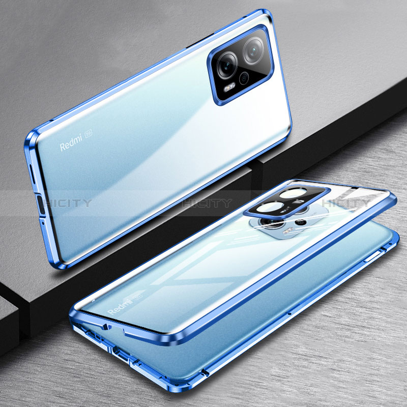 Custodia Lusso Alluminio Laterale Specchio 360 Gradi Cover P01 per Xiaomi Redmi K50i 5G