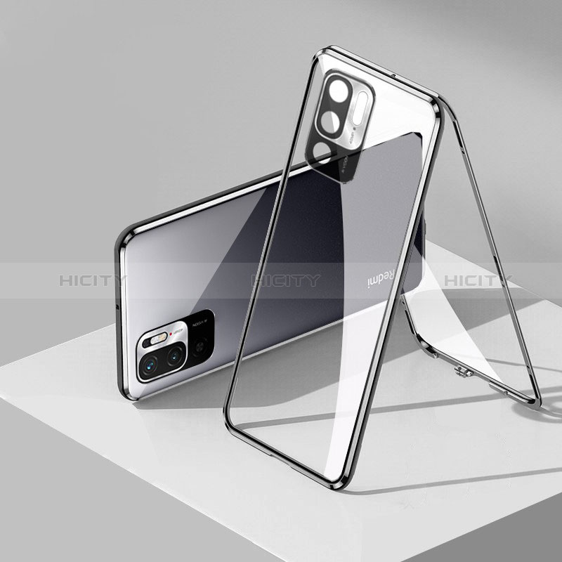 Custodia Lusso Alluminio Laterale Specchio 360 Gradi Cover P01 per Xiaomi Redmi Note 10T 5G