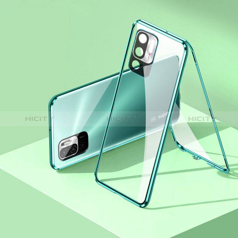 Custodia Lusso Alluminio Laterale Specchio 360 Gradi Cover P01 per Xiaomi Redmi Note 10T 5G