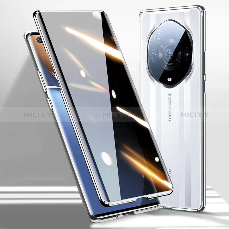 Custodia Lusso Alluminio Laterale Specchio 360 Gradi Cover P02 per Huawei Honor Magic3 Pro+ Plus 5G