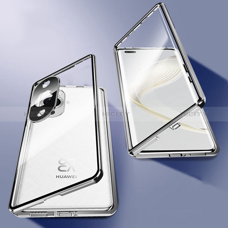 Custodia Lusso Alluminio Laterale Specchio 360 Gradi Cover P02 per Huawei Nova 11 Ultra