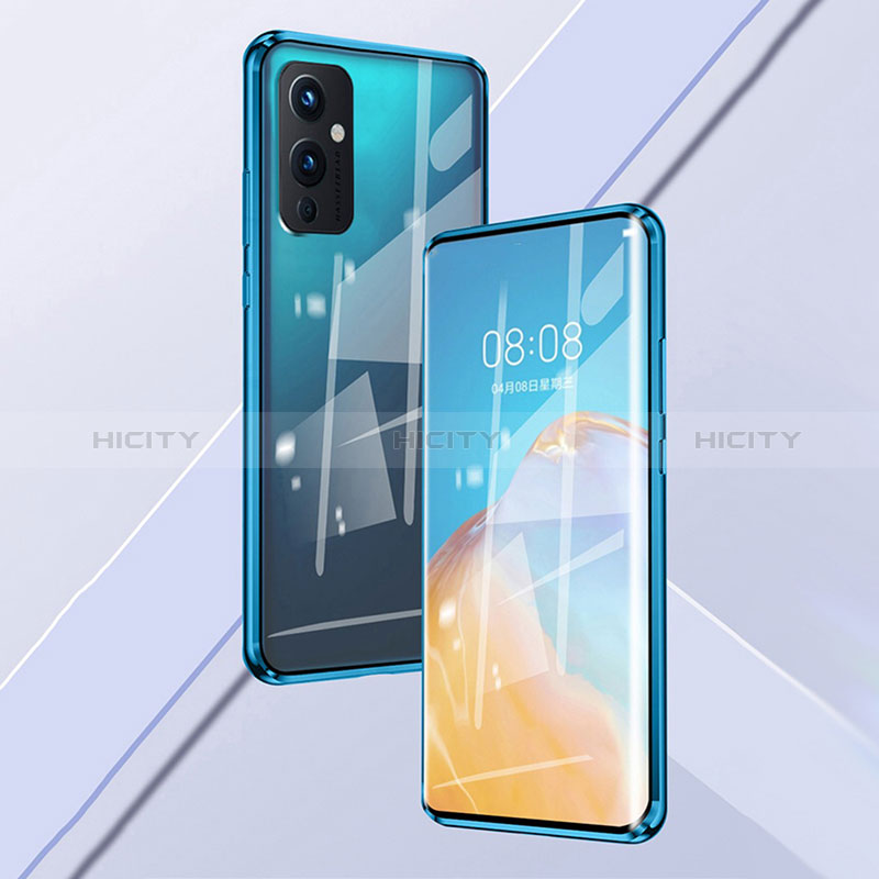 Custodia Lusso Alluminio Laterale Specchio 360 Gradi Cover P02 per OnePlus 9 5G