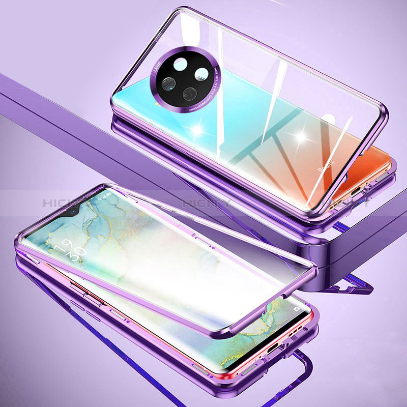 Custodia Lusso Alluminio Laterale Specchio 360 Gradi Cover P02 per Xiaomi Mi 10i 5G Viola