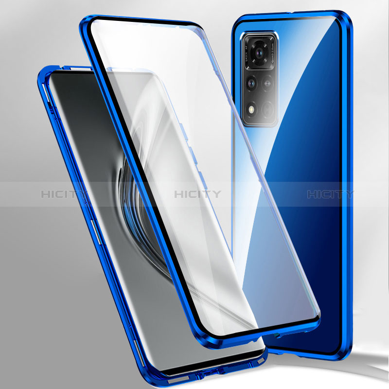 Custodia Lusso Alluminio Laterale Specchio 360 Gradi Cover P02 per Xiaomi Mi 11i 5G (2022) Blu