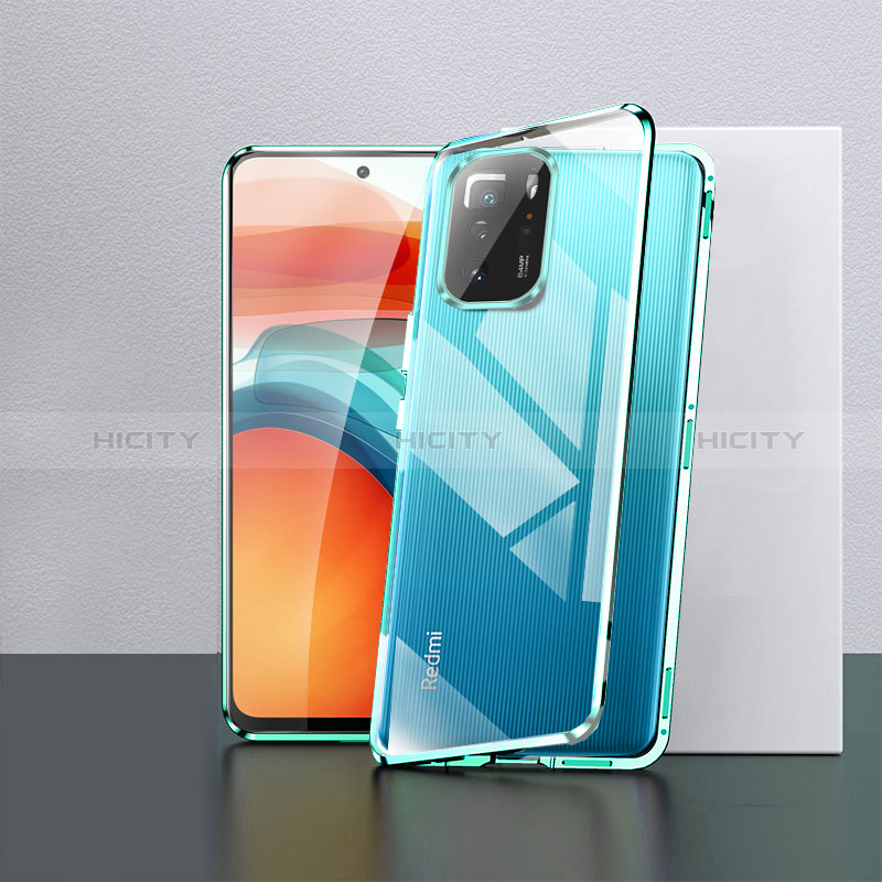 Custodia Lusso Alluminio Laterale Specchio 360 Gradi Cover P02 per Xiaomi Poco X3 GT 5G