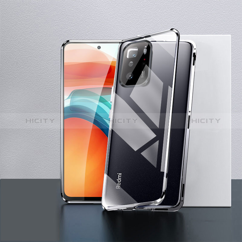 Custodia Lusso Alluminio Laterale Specchio 360 Gradi Cover P02 per Xiaomi Poco X3 GT 5G