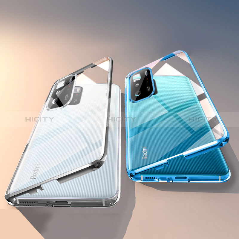 Custodia Lusso Alluminio Laterale Specchio 360 Gradi Cover P02 per Xiaomi Redmi Note 10 Pro 5G