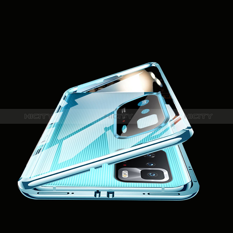 Custodia Lusso Alluminio Laterale Specchio 360 Gradi Cover P02 per Xiaomi Redmi Note 10 Pro 5G