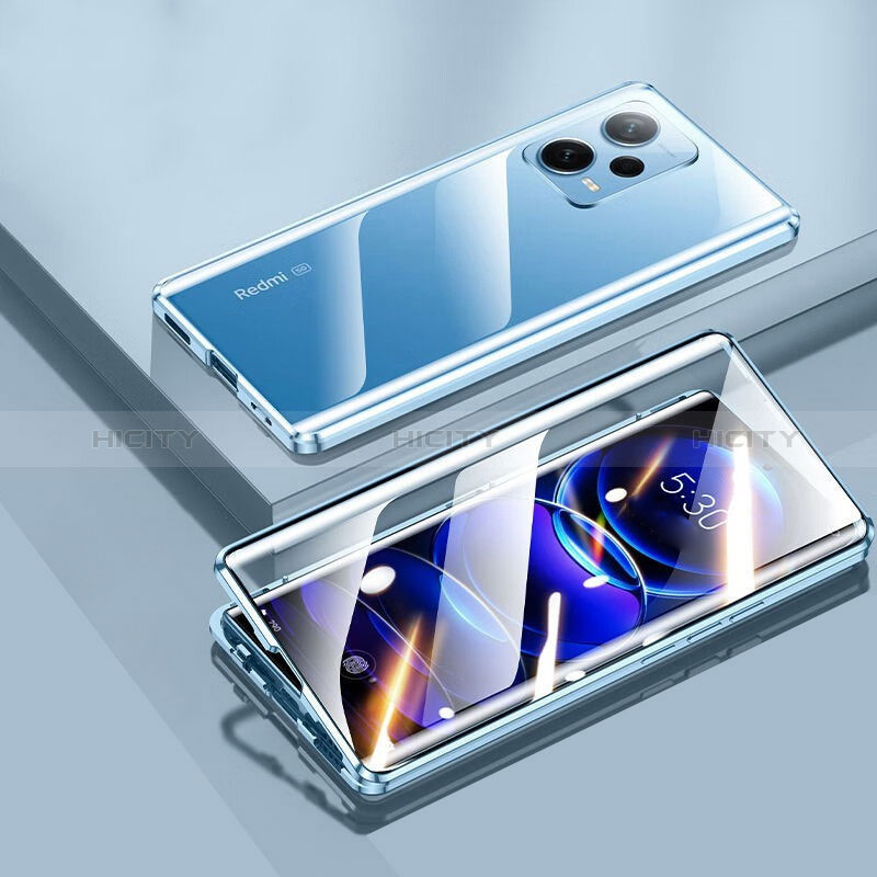 Custodia Lusso Alluminio Laterale Specchio 360 Gradi Cover P02 per Xiaomi Redmi Note 12 Pro+ Plus 5G