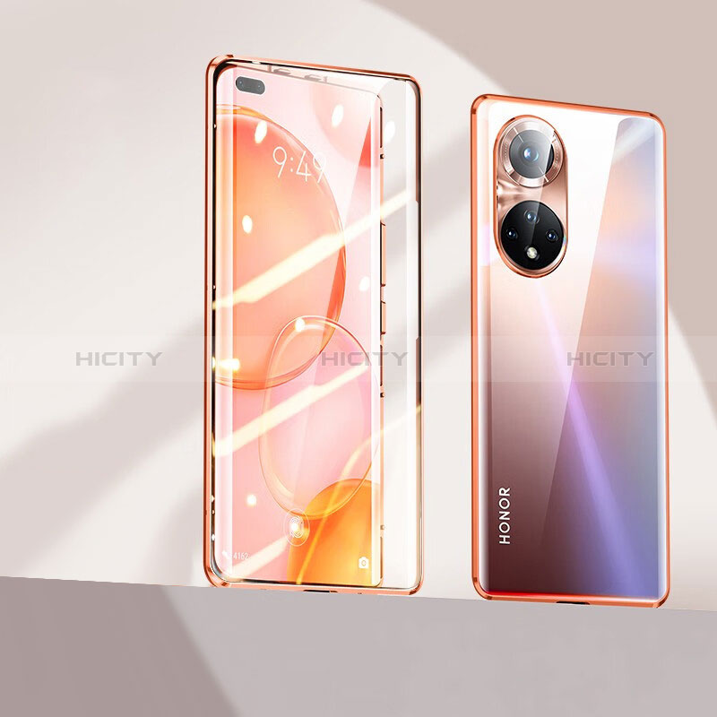 Custodia Lusso Alluminio Laterale Specchio 360 Gradi Cover P03 per Huawei Honor 50 Pro 5G