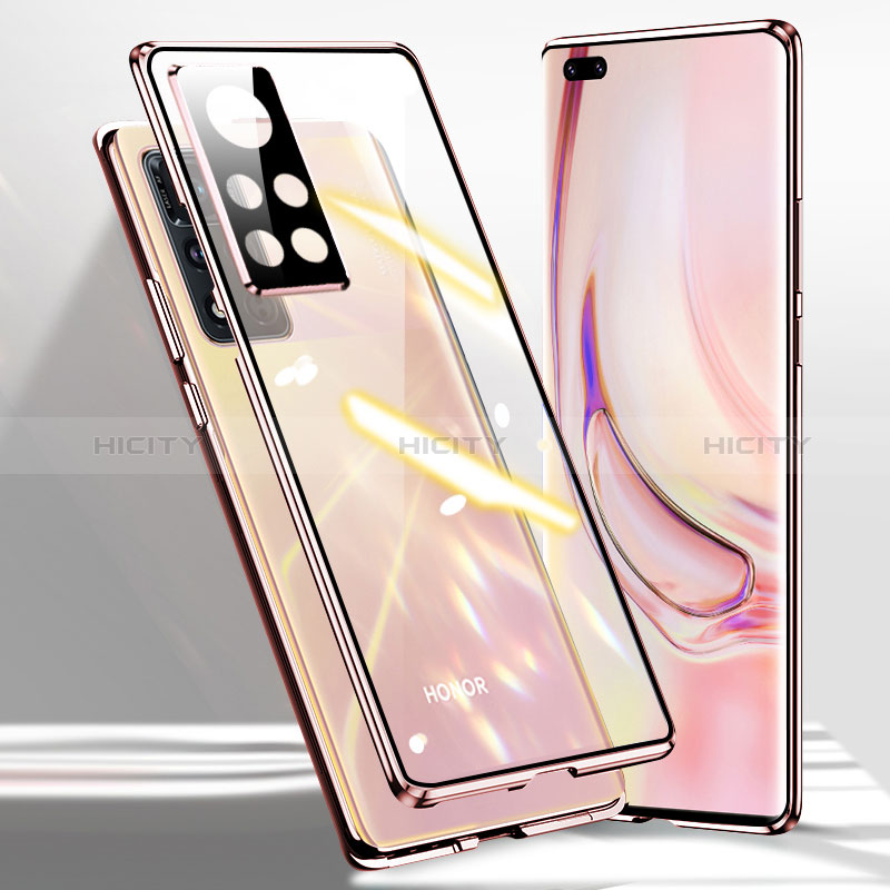 Custodia Lusso Alluminio Laterale Specchio 360 Gradi Cover P03 per Huawei Honor V40 5G