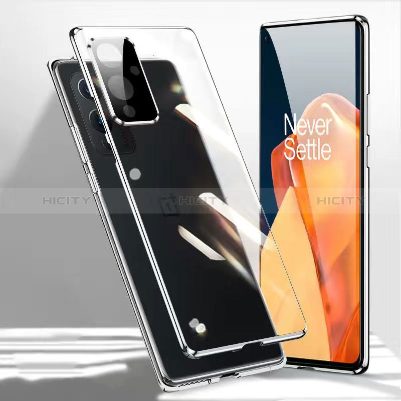 Custodia Lusso Alluminio Laterale Specchio 360 Gradi Cover P03 per OnePlus 9 5G