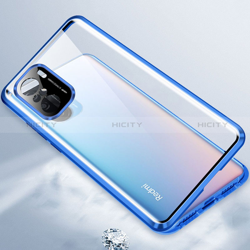 Custodia Lusso Alluminio Laterale Specchio 360 Gradi Cover P03 per Xiaomi Redmi K40 Pro 5G