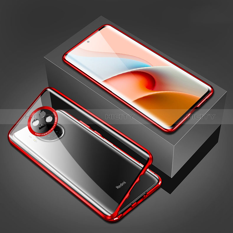 Custodia Lusso Alluminio Laterale Specchio 360 Gradi Cover P03 per Xiaomi Redmi Note 9T 5G