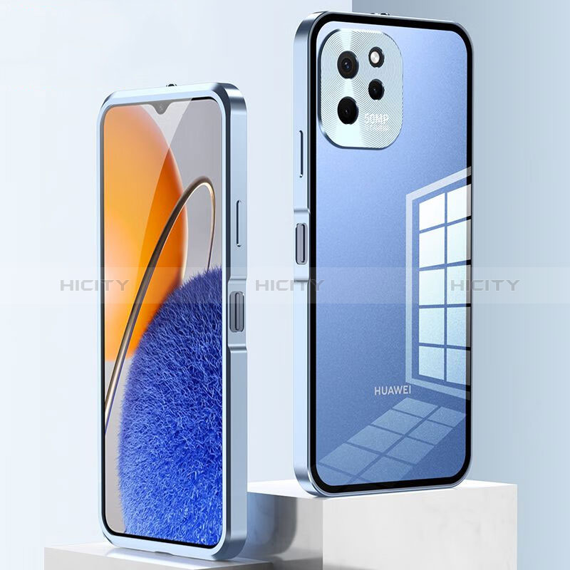 Custodia Lusso Alluminio Laterale Specchio 360 Gradi Cover per Huawei Enjoy 50z