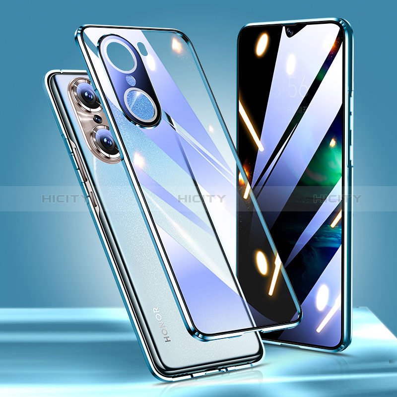 Custodia Lusso Alluminio Laterale Specchio 360 Gradi Cover per Huawei Honor 60 Pro 5G