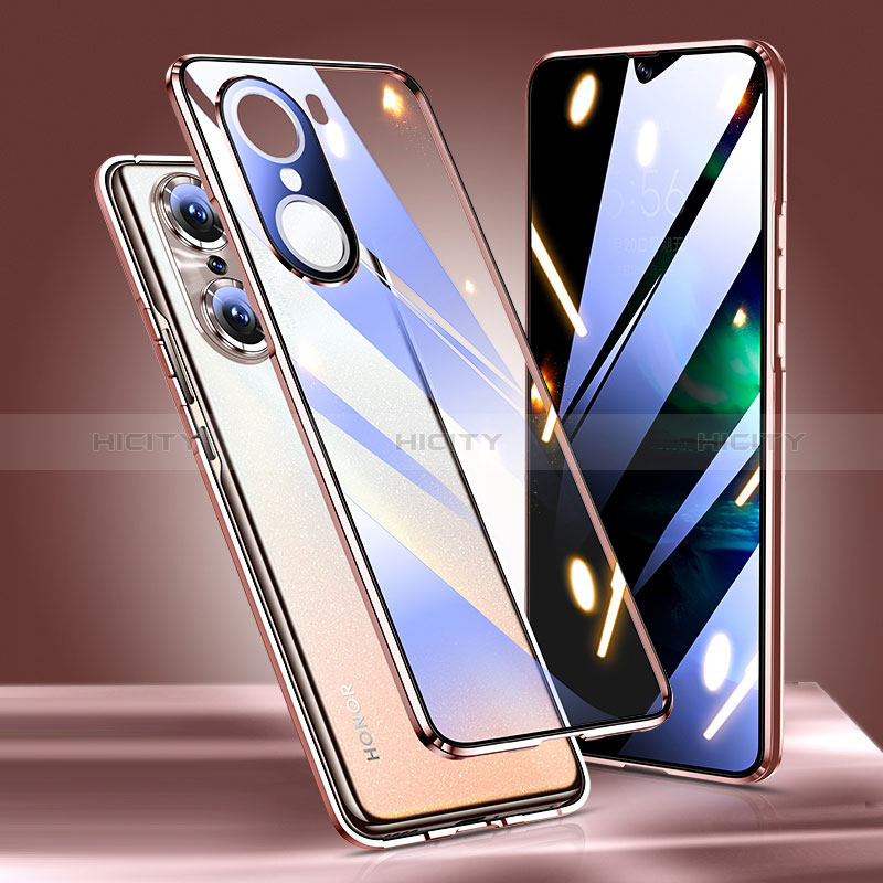 Custodia Lusso Alluminio Laterale Specchio 360 Gradi Cover per Huawei Honor 60 Pro 5G