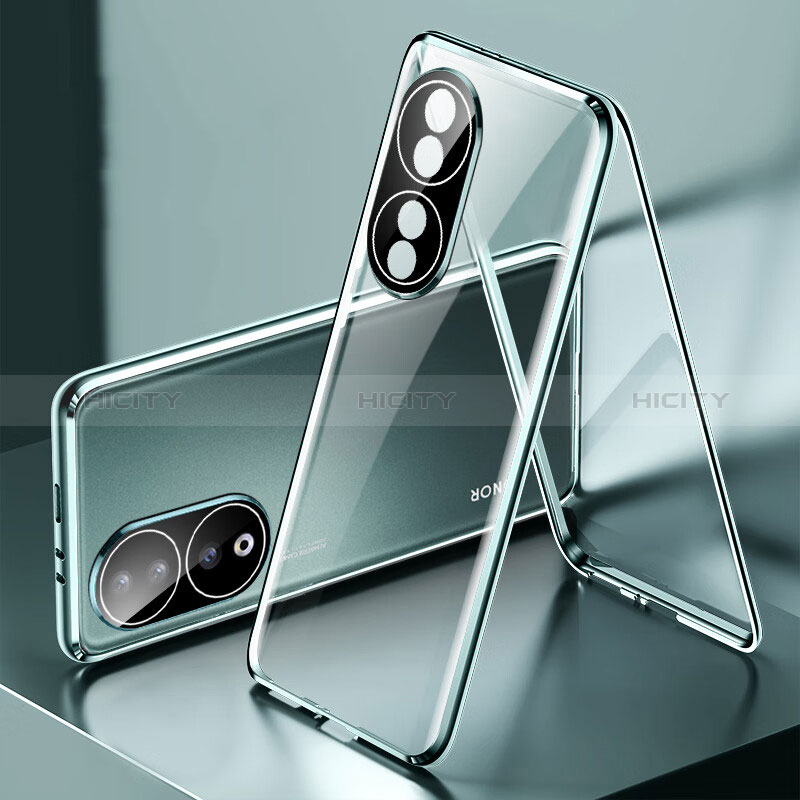 Custodia Lusso Alluminio Laterale Specchio 360 Gradi Cover per Huawei Honor 90 5G