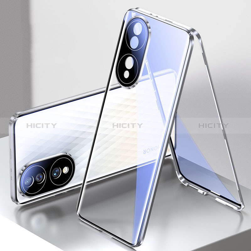 Custodia Lusso Alluminio Laterale Specchio 360 Gradi Cover per Huawei Honor X7b